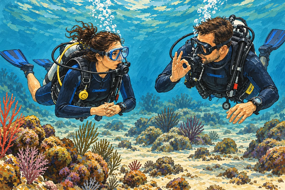 Ilustración temática: Buceo