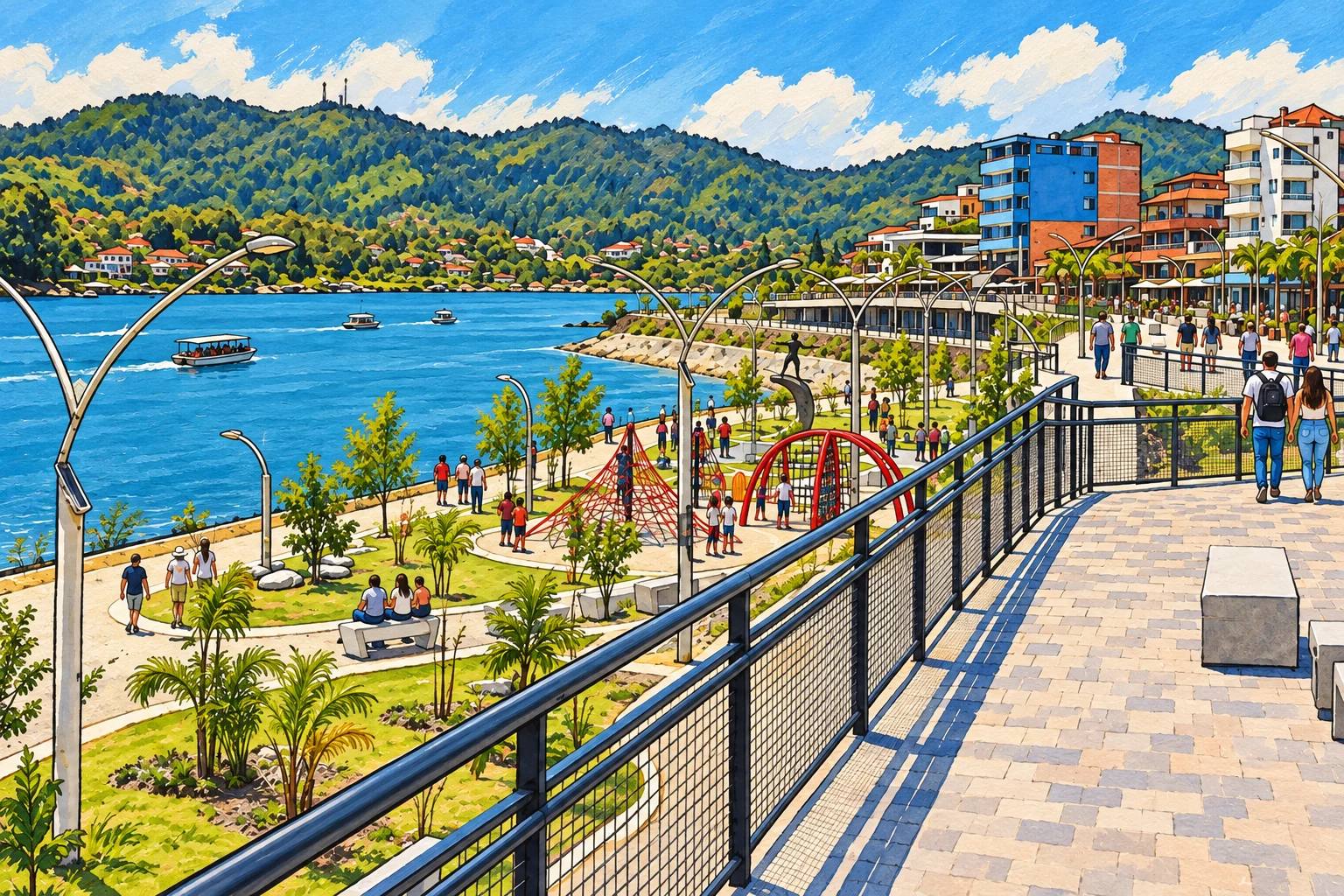 Ilustraci&oacute;n editorial: Malec&oacute;n de Guatap&eacute;