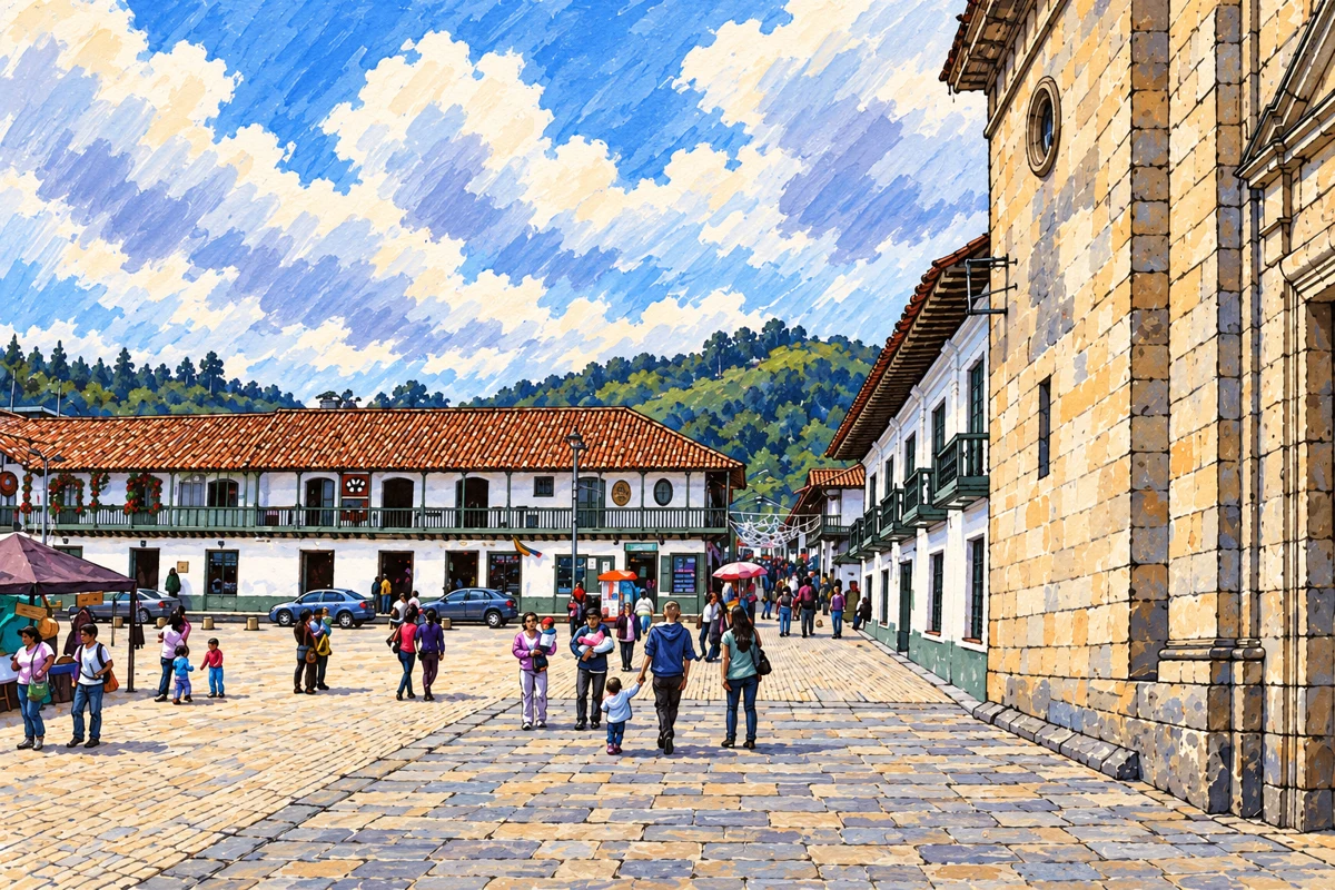 Plaza de los Comuneros &middot; ilustraci&oacute;n editorial