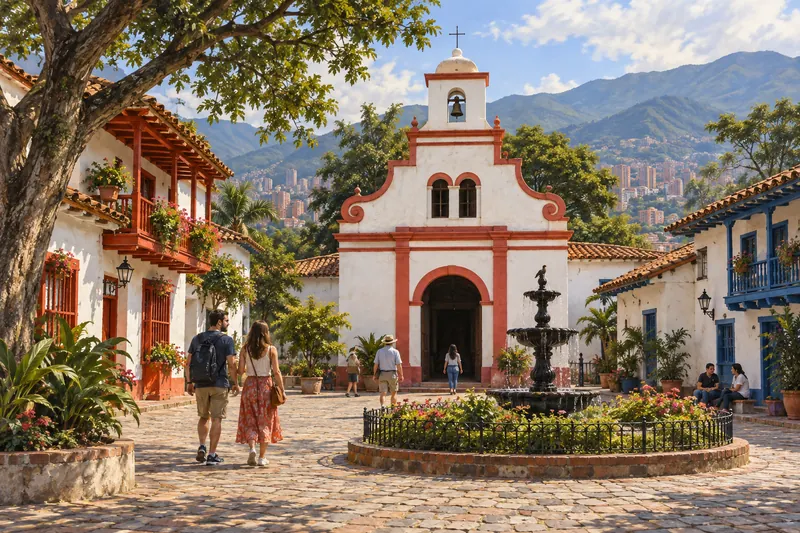 Ilustraci&oacute;n de Pueblito Paisa / Cerro Nutibara
