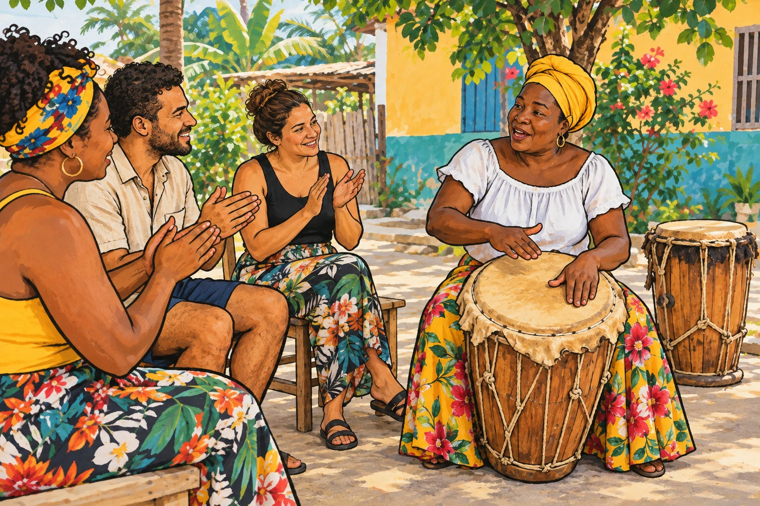 Ilustraci&oacute;n editorial: Taller de bullerengue