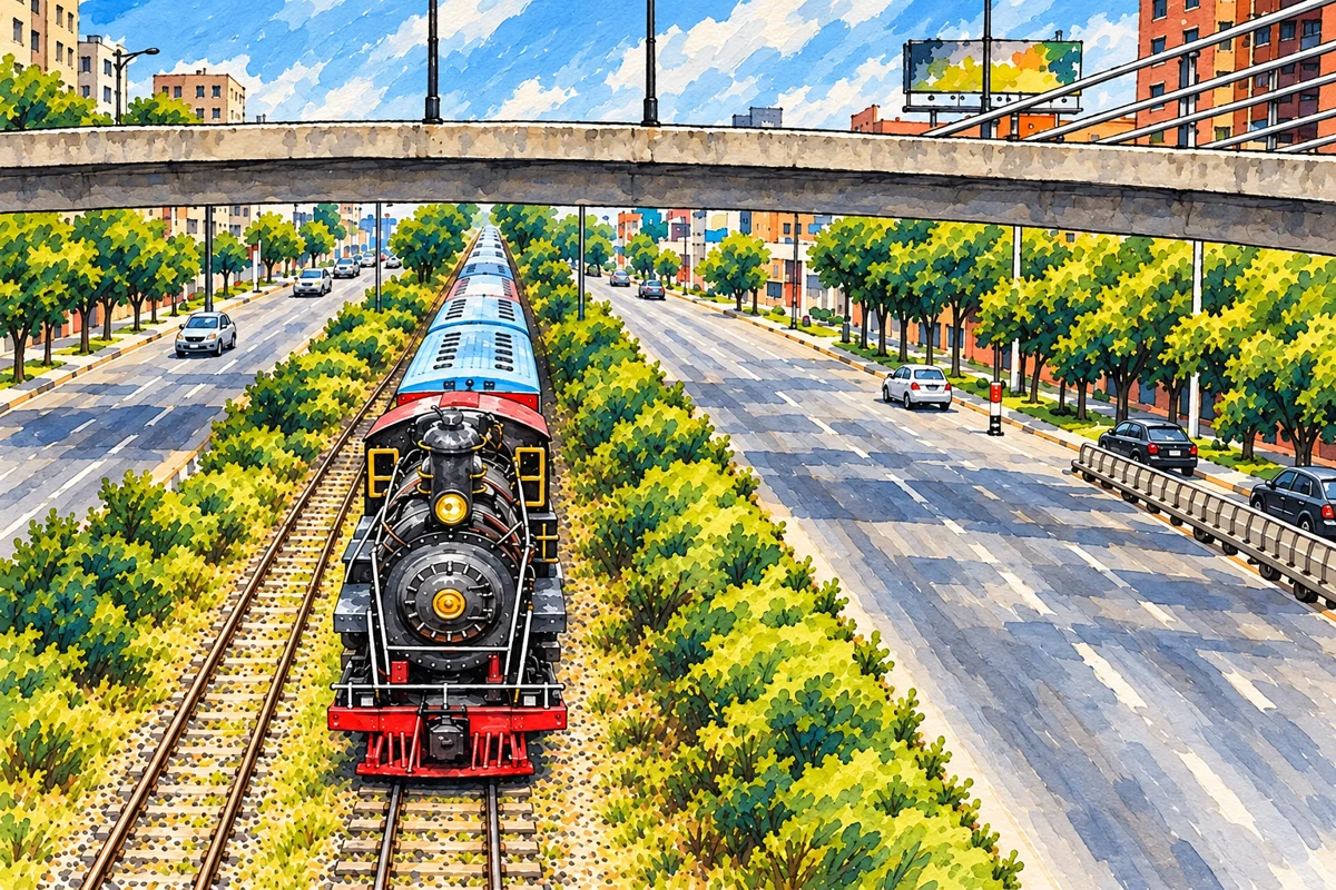 Fotografía histórica del tren en el patio ferroviario de Zipaquirá