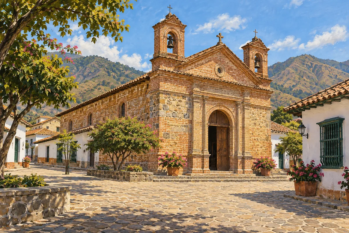 Ilustraci&oacute;n editorial: Plazuela e iglesia de La Chinca