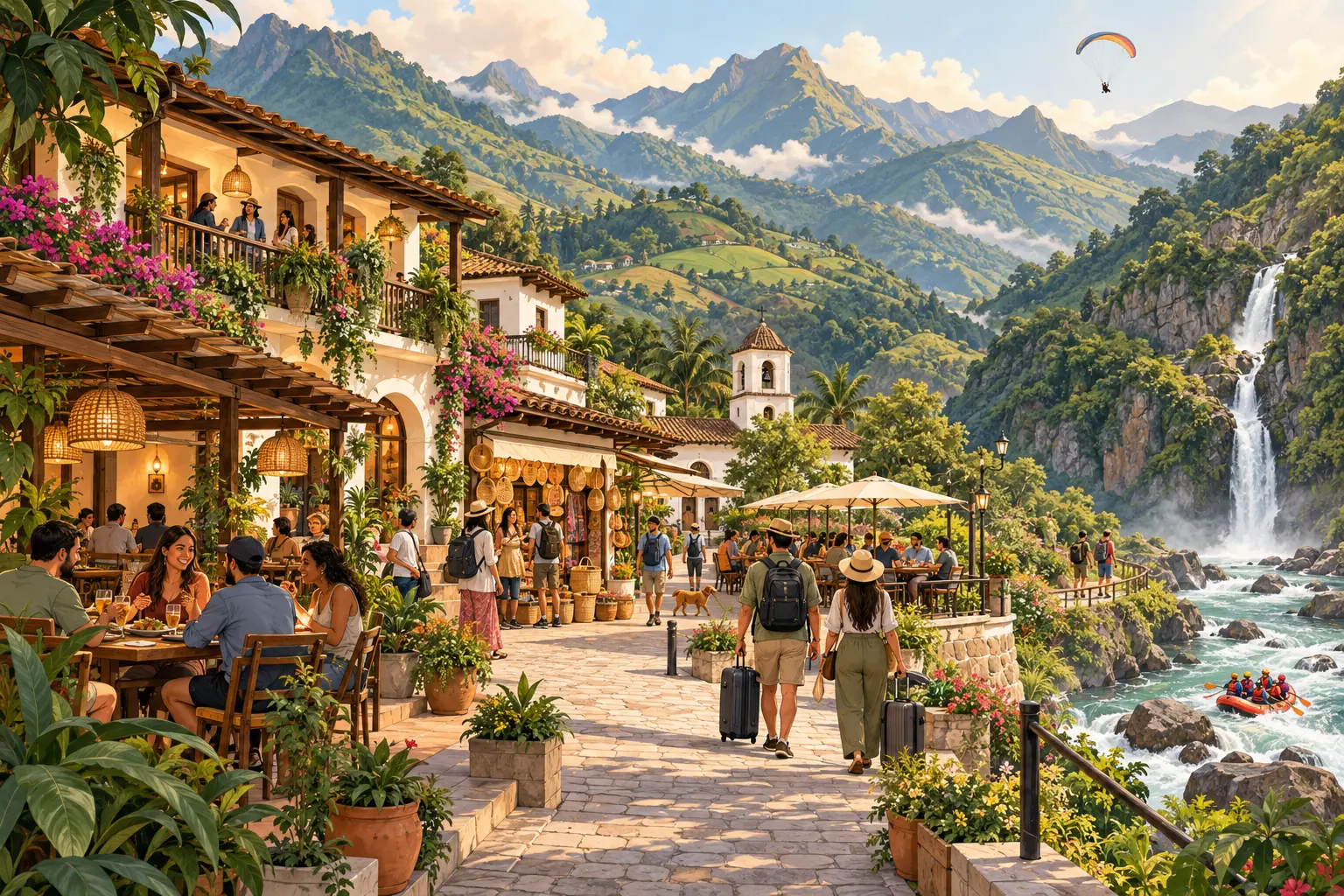 Ilustração de lugares de montanha